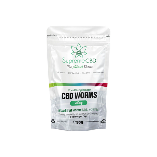 Supreme CBD 200mg CBD Gummy Worms Grab Bag - 50g - Vape Center