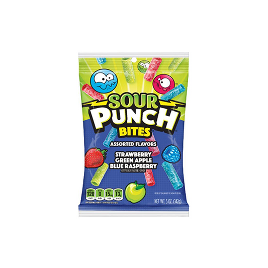 USA Sour Punch Bites Assorted Flavours Share Bags - 142g - Past Best Before date - 2d0116-20