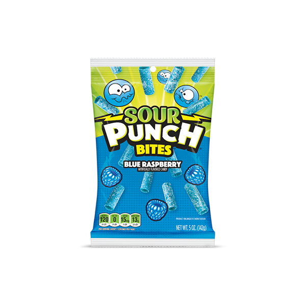 USA Sour Punch Bites Blue Raspberry Share Bag - 142g - Vape Center