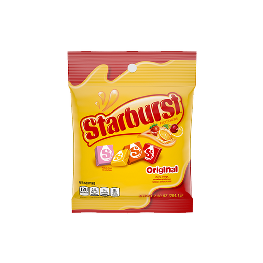 USA Starburst Air Gummies Original Share Bag - 122g- Past Best Before date - 2d0116-20