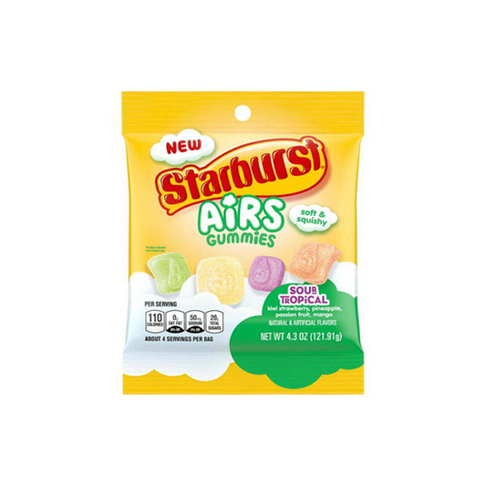 USA Starburst Air Gummies Sour Tropical Share Bag - 122g - Past Best Before date - Vape Center
