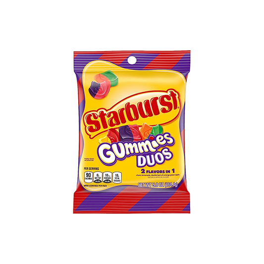 USA Starburst Gummy Duos Share Bag - 164g - Past Best Before date - Vape Center