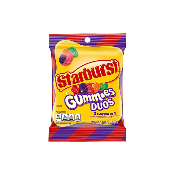 USA Starburst Gummy Duos Share Bag - 164g - Past Best Before date - Vape Center