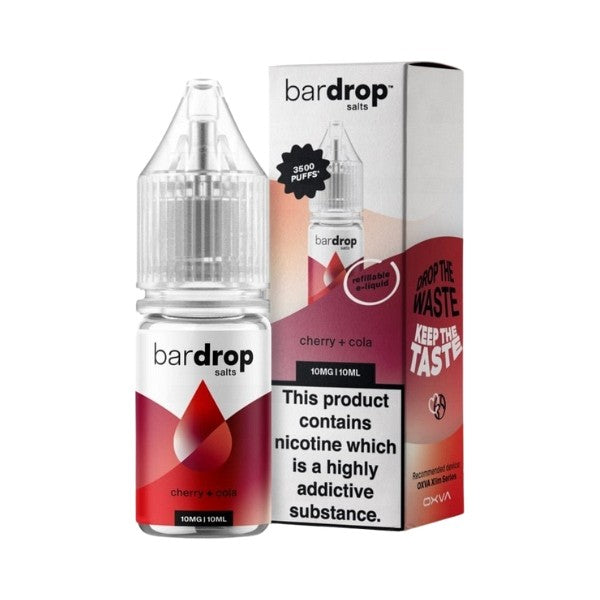 Bar Drop Salts Nic Salt Cherry and Cola Flavor 10ml Bottle with Nicotine for Vaping