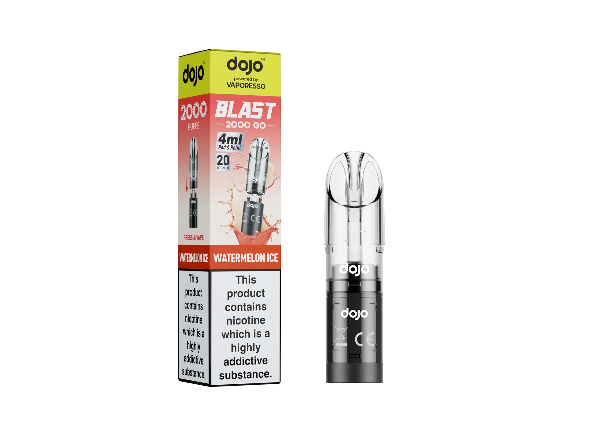 Vaporesso Dojo Blast Watermelon Ice Vape Pod with 4ml Capacity and 2000 Puffs