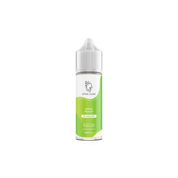 EFFIN Juice Apple Peach 0mg vape juice UK in 50ml bottle with fresh flavor profile