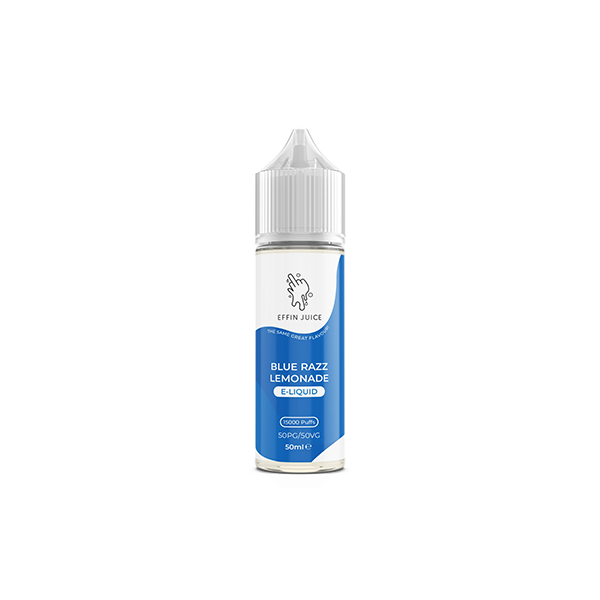 EFFIN Juice Blue Razz Lemonade 0mg vape juice UK in a 50ml bottle for a refreshing vaping experience