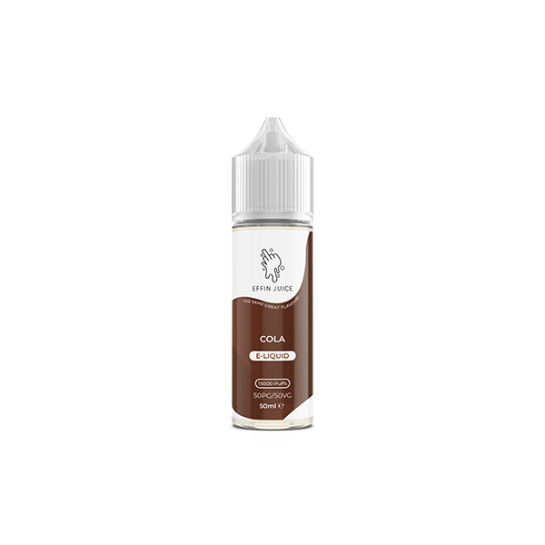 EFFIN Juice Cola 0mg vape juice UK in a 50ml bottle, perfect for refreshing vaping experience