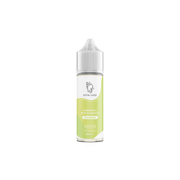EFFIN Juice Pineapple Peach Mango 0mg vape juice UK in 50ml bottle for refreshing flavor