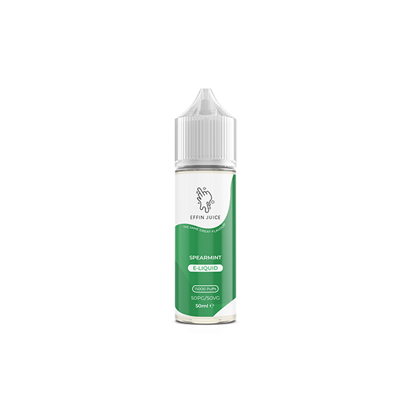 EFFIN Juice Spearmint 0mg vape juice UK in a 50ml bottle for a refreshing vaping experience