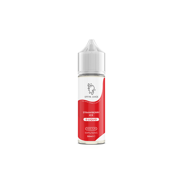 EFFIN Juice Strawberry Ice 0mg vape juice UK in 50ml bottle for a refreshing vaping experience