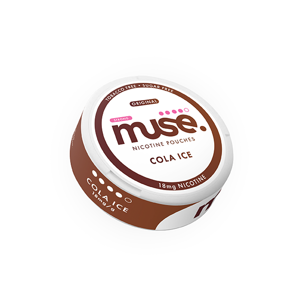 Muse Cola Ice Nicotine Pouches with 18mg nicotine pouches UK in a stylish container