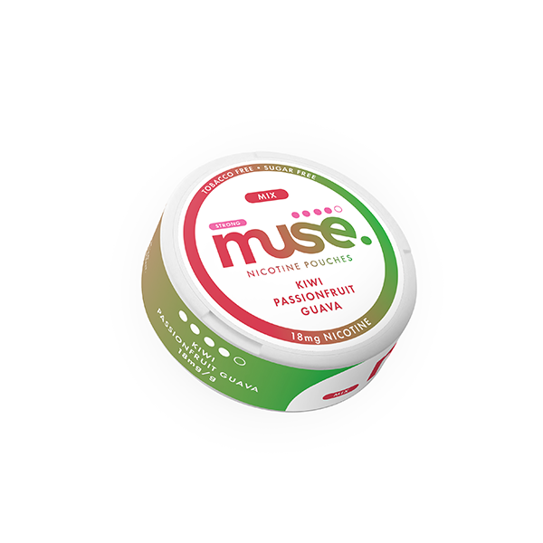 Muse Kiwi Passionfruit Guava Nicotine Pouches with 18mg nicotine pouches UK, sugar-free and tobacco-free