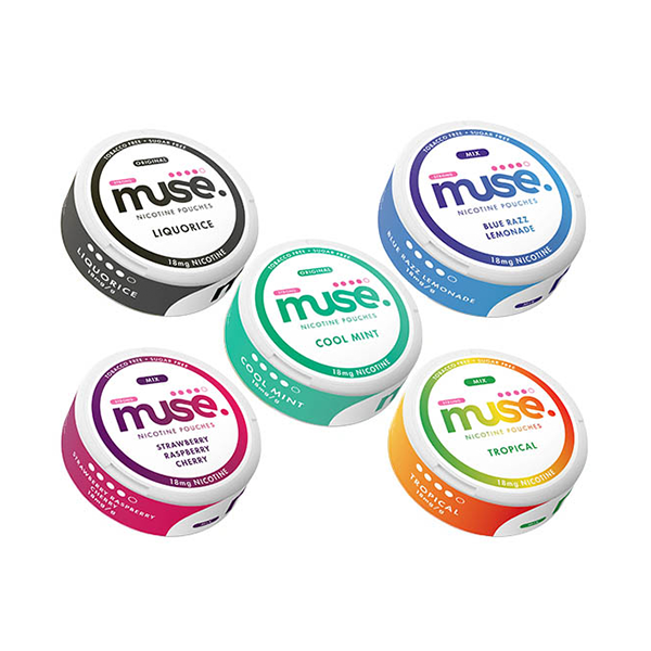 Muse nicotine pouches in various flavors with 18mg nicotine pouches UK for a satisfying experience