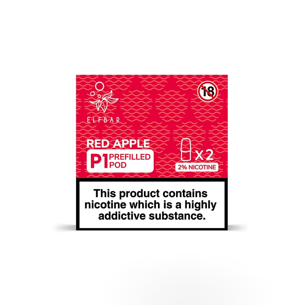 Elf Bar Mate 500 Pre Filled Pod - 2 Pack [Red Apple 20mg]-0