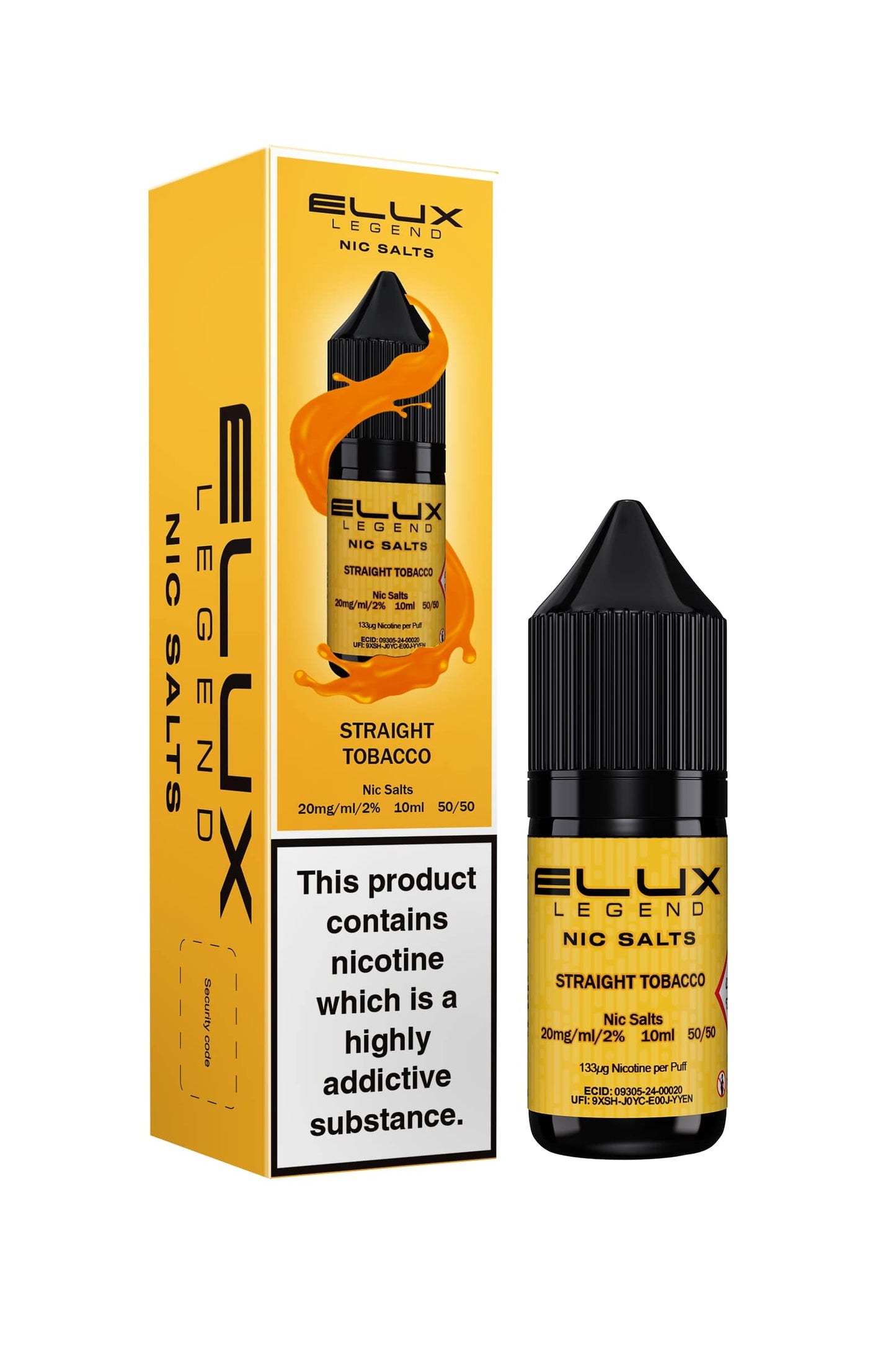 Elux Straight Tobacco Nic Salt Eliquid