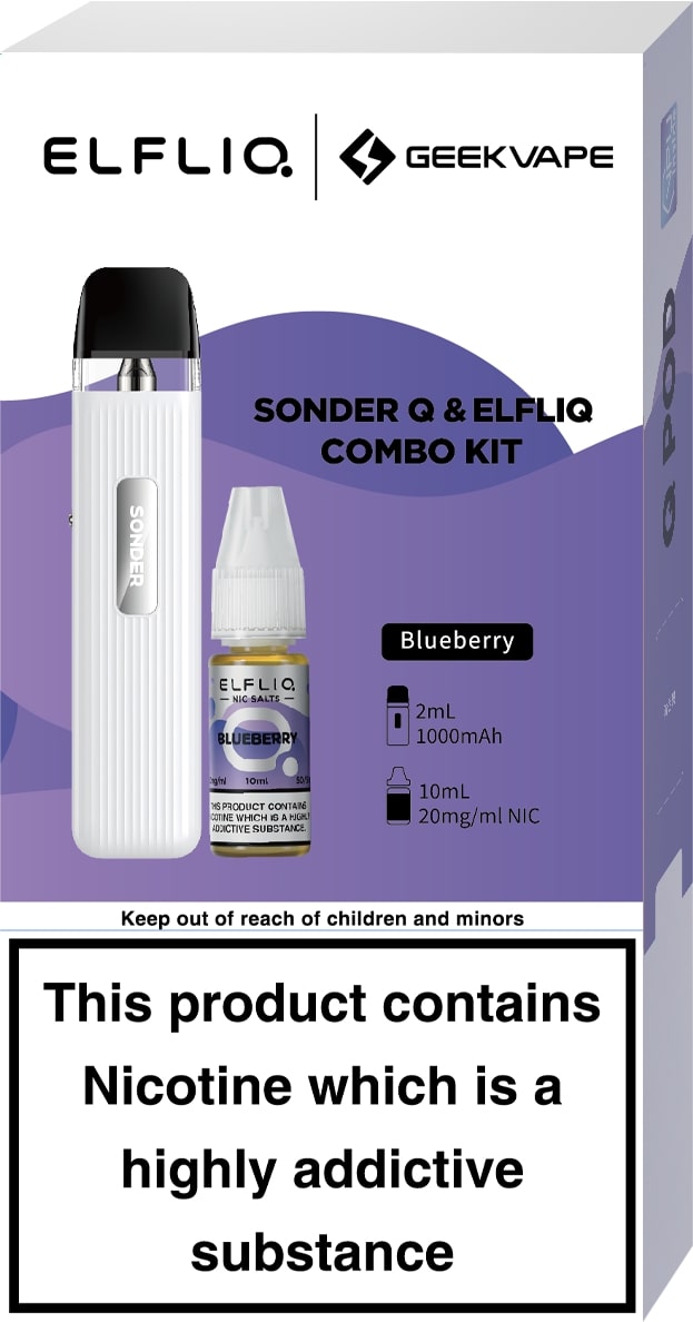 Geekvape Sonder Q Pod Kit/Elfliq Bundle [White/Blueberry 20mg]-0