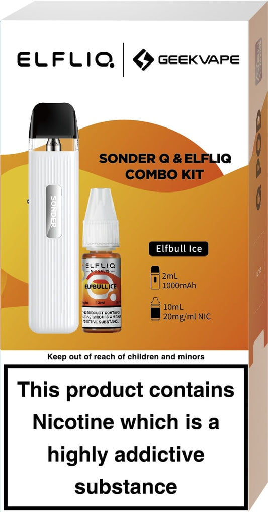 Geekvape Sonder Q Pod Kit/Elfliq Bundle [White/Elfbull Ice 20mg]-0