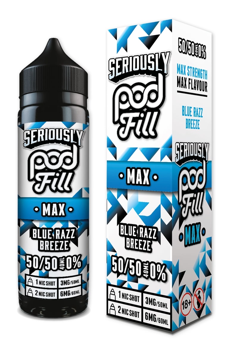 Doozy Vape - Seriously Pod Fill Max - 40ml - Blue Razz Breeze [50/50]