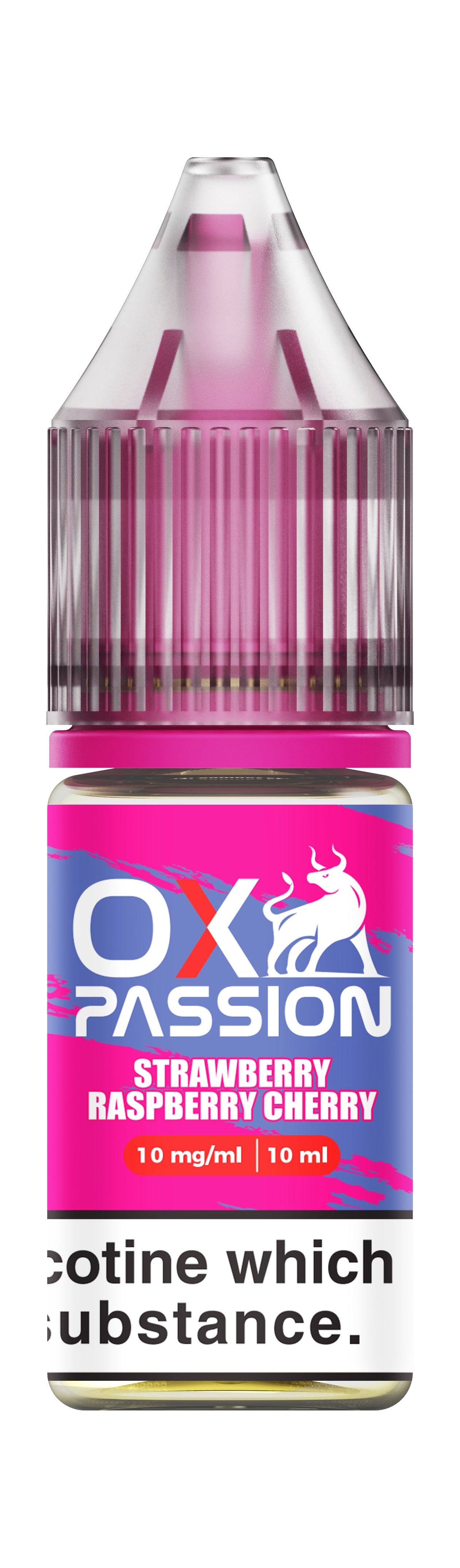 Ox Passion Strawberry Raspberry Cherry Nic Salt E-Liquid 10ml