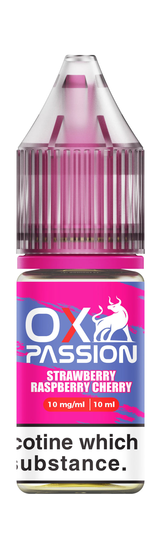 Ox Passion Strawberry Raspberry Cherry Nic Salt E-Liquid 10ml