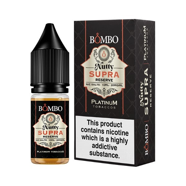 Bombo Platinum Tobaccos  Nutty Supra Reserve Nic Salt Eliquid