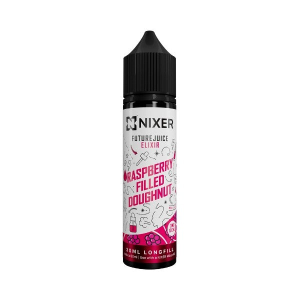 Nixer X Future Juice Elixir Raspberry Filled Doughnut 30ml Longfill