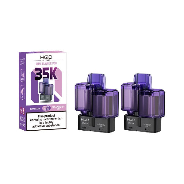 HQD Air Glow Air 35K - Dual Flavour Pod - 2 Pack [Bear (Gummy Bear) & Rainbow (Skittles)]