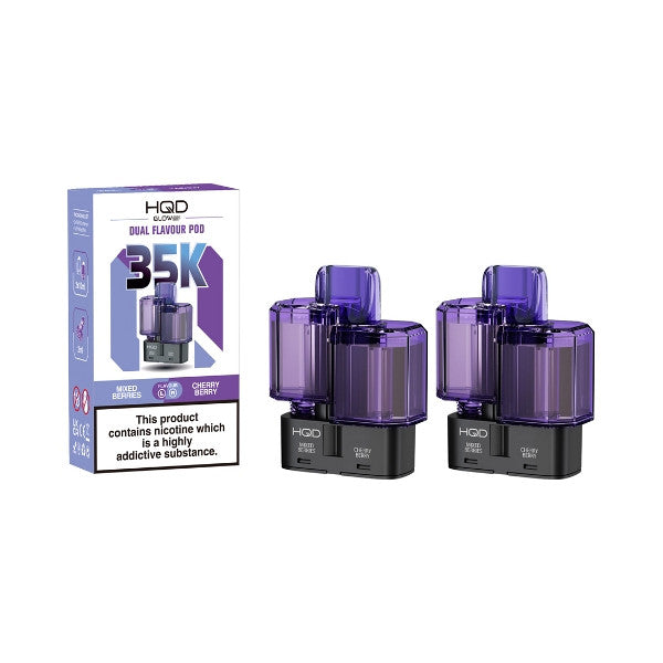 HQD Air Glow Air 35K - Dual Flavour Pod - 2 Pack [Bear (Gummy Bear) & Rainbow (Skittles)]