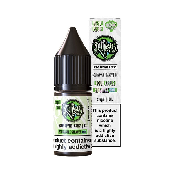 Ruthless Bar Saltz Sour Apple Strawzz On Ice Nic Salt Eliquid