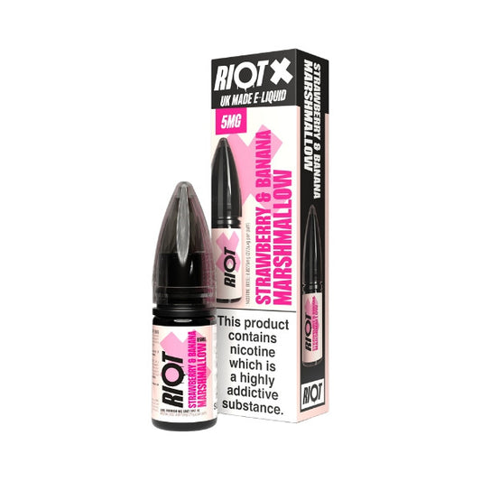 Riot X Strawberry & Banana Marshmallow Nic Salt Eliquid