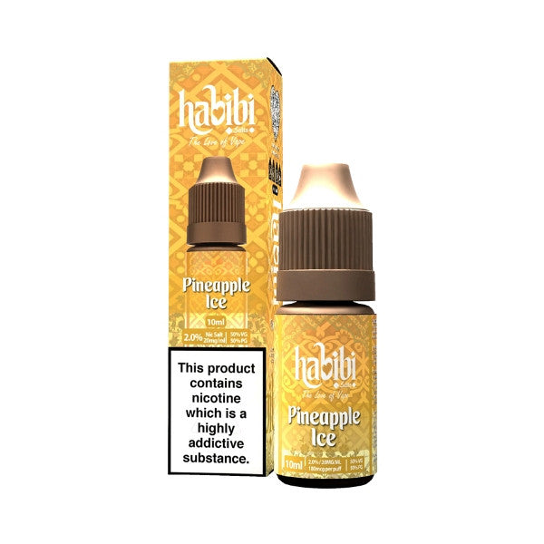 Habilii Pineapple Ice vape juice bottle and packaging on a white background